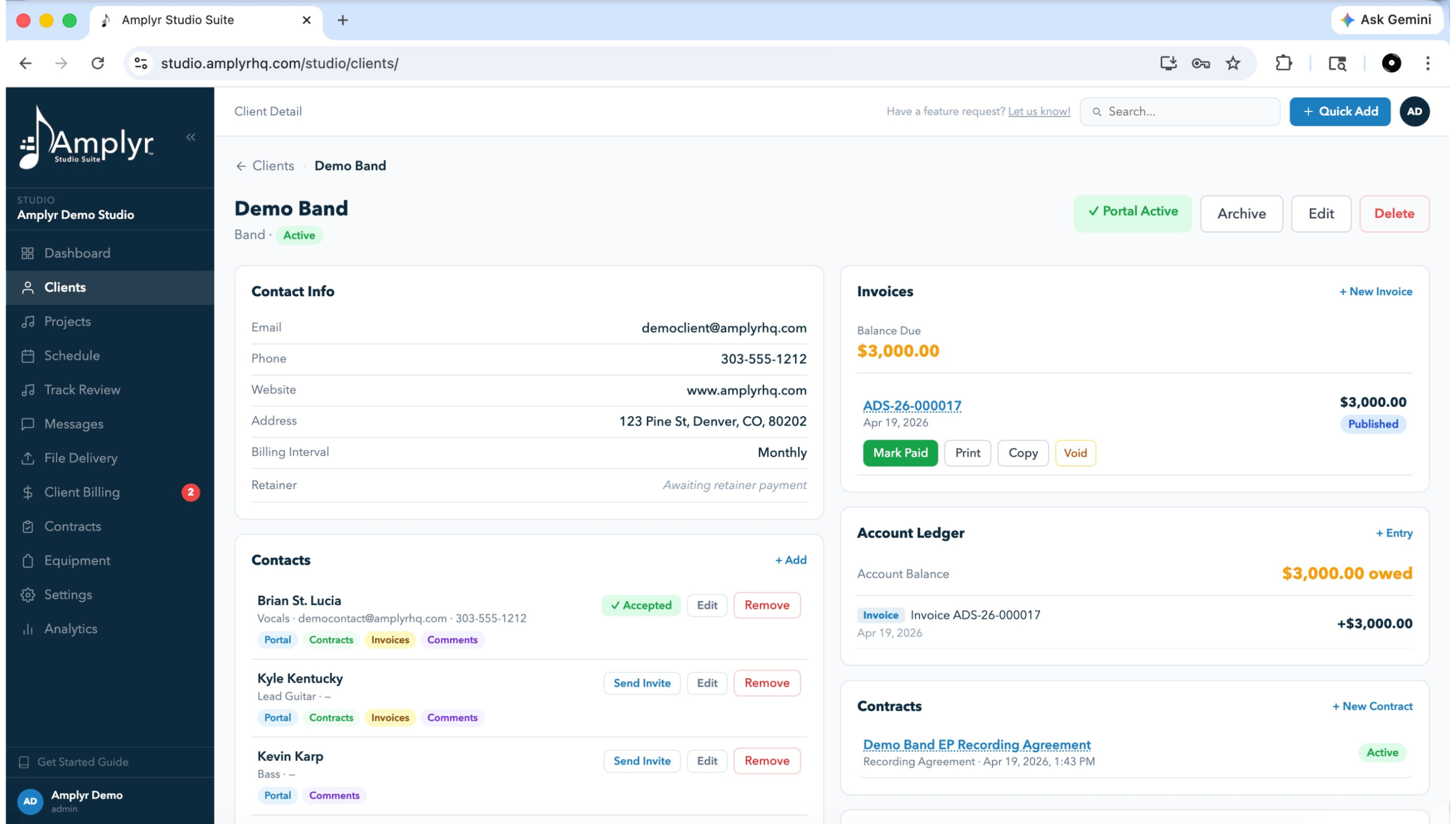 Amplyr Client Management