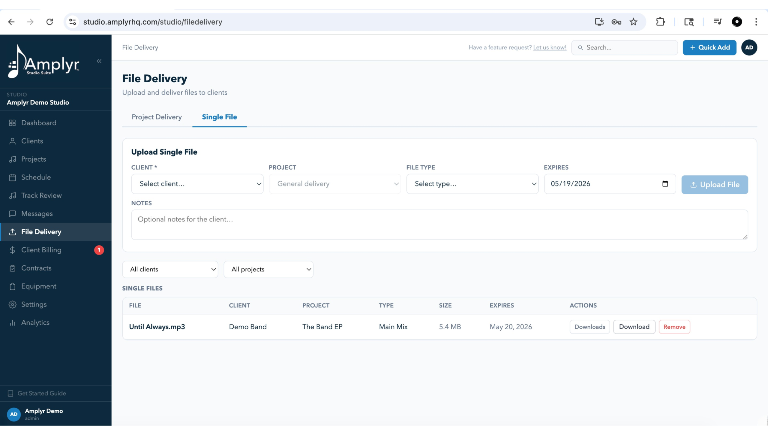 Amplyr File Delivery